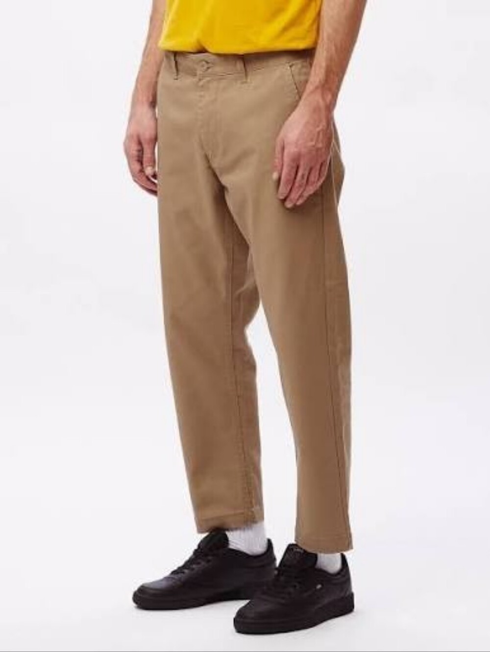 Obey  Straggler Men's Cropped Chino Pants in Tan with Relaxed Tapered Fot